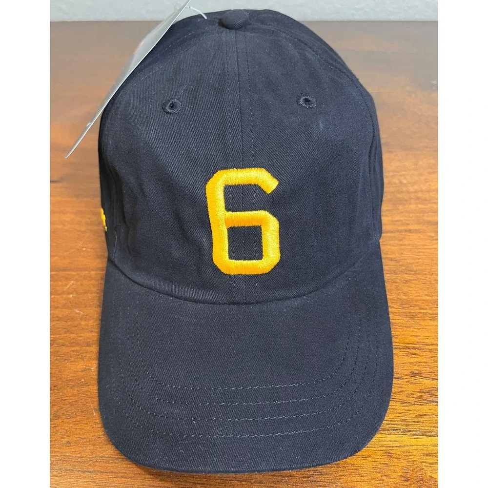 Nike Six Cap Trek Cycling Hat Black Yellow #6 Strapback NWT OSFA Rare